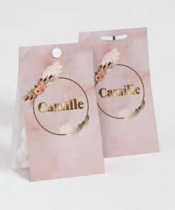 Contenant à dragées Vieux Rose et Pampa