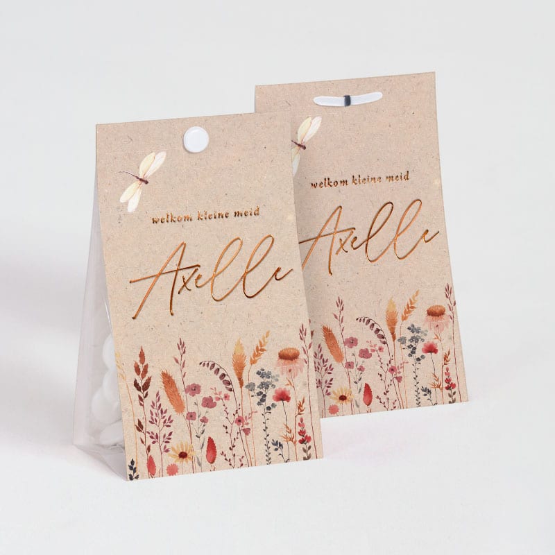 Contenant à dragées Kraft Fleurs