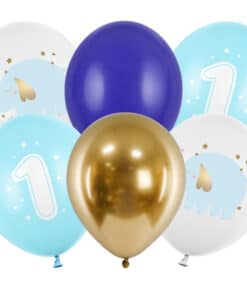 Kit de 6 ballons - 1er Anniversaire - Garçon