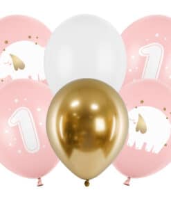 Kit de 6 Ballons 1er Anniversaire Fille