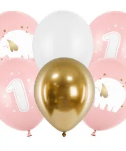 Kit de 6 Ballons 1er Anniversaire Fille