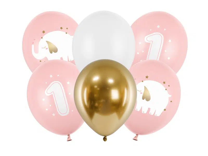 Kit de 6 Ballons 1er Anniversaire Fille
