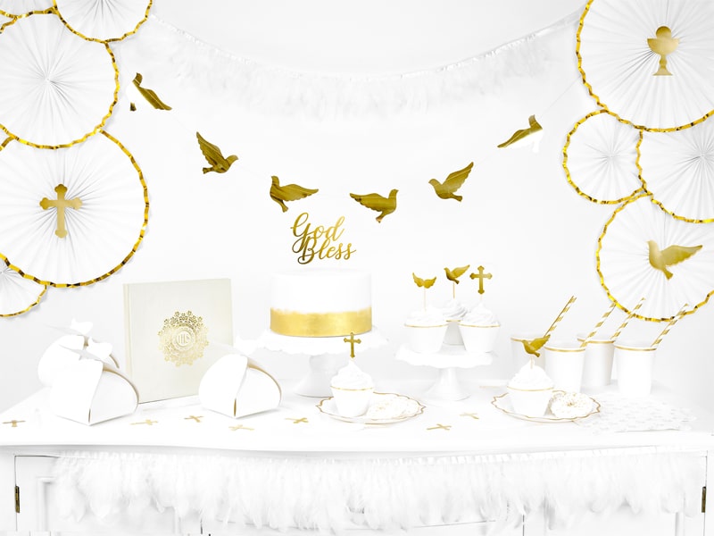 deco communion blanc et or