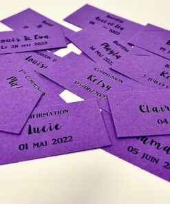 Etiquette à dragées rectangle violet