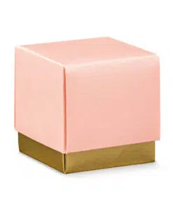 Boite à dragées ose et or GM