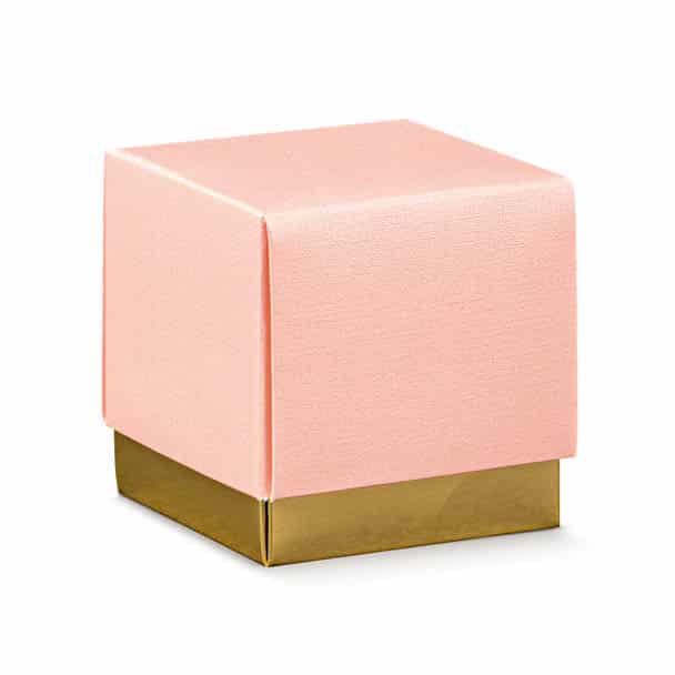 Boite à dragées ose et or GM