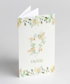 menu communion feuillage avec croix