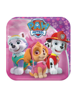Décoration anniversaire Pat Patrouille Fille Assiette carton anniversaire Pat'Patrouille rose