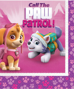 Serviette anniversaire Pat'Patrouille rose