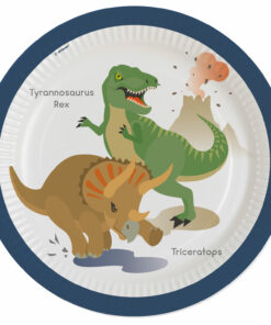 Assiette carton anniversaire dinosaure