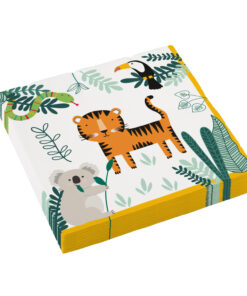 Serviettes papier anniversaire jungle