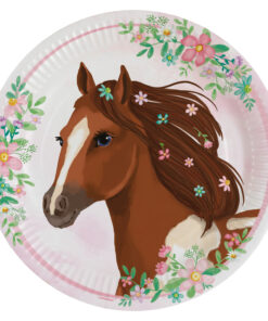 Assiette carton anniversaire cheval