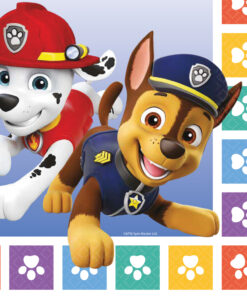 Serviette anniversaire Pat'Patrouille bleu