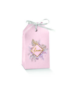 Boite a dragees rose poudrée etui