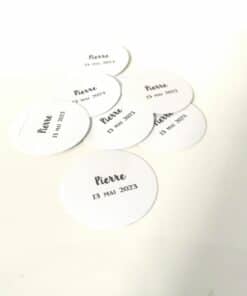 etiquette ronde blanc personnalisée