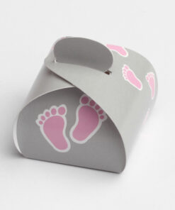 boite a dragees pied rose et gris