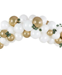 Arche ballon blanc et or