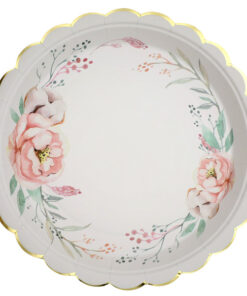 Assiette fleurie liseré Or