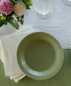 Gobelet et assiette vert eucalyptus