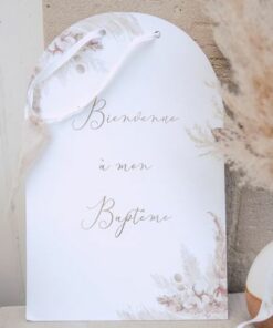 Pancarte bienvenue à mon baptême theme boheme