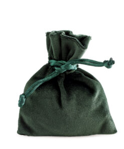 Sac dragées velours vert foncé vert sapin
