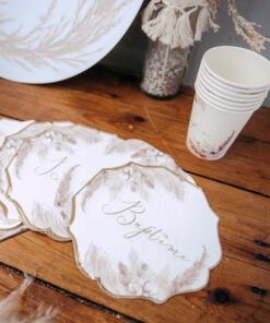 Serviette bapteme champetre boheme