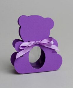 Boite a dragees ourson violet