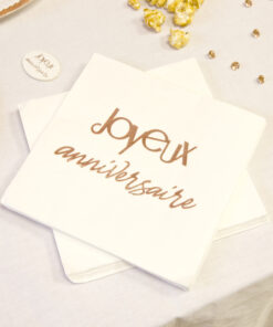 Seviette anniversaire rose gold