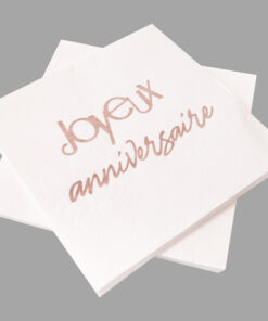 Seviette anniversaire rose gold