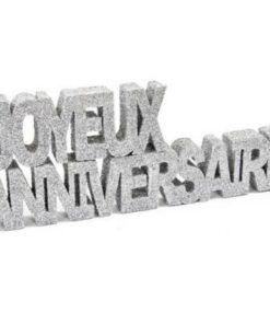 deco de table joyeux anniversaire argenté