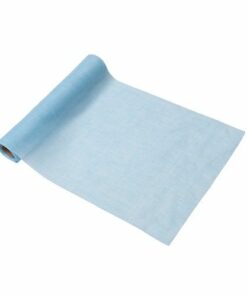 Chemin de table mousseline bleu ciel deco