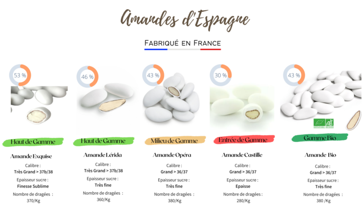 Infographie Dragées amandes Espagne