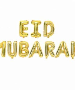 Ballons Lettres Dorées - "EID MUBARAK"