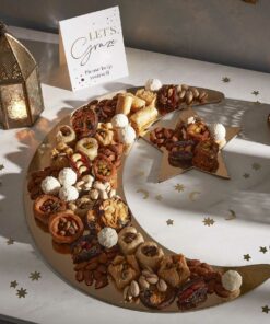 Plateau doré en forme de lune et d'étoile doré