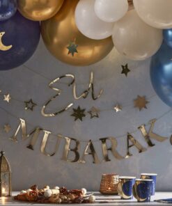 Deco guirlande Eid mubarak doré