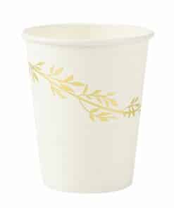 gobelet blanc feuillage or