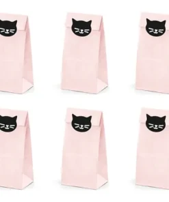 Sac a dragées + stickers chaton