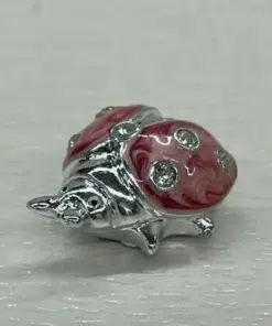 coccinelle strass rose et argent