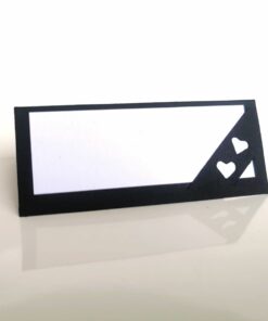 Marque place noir et blanc coeur