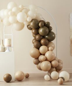 arche de ballons marron noisette ivoire