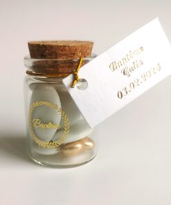 pot à dragées en verre baptême