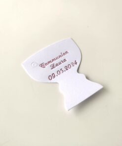 Etiquette dragées calice communion blanc