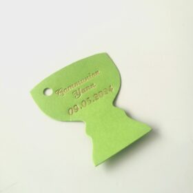 Etiquette dragées calice vert