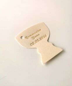 Etiquette dragées calice ivoire