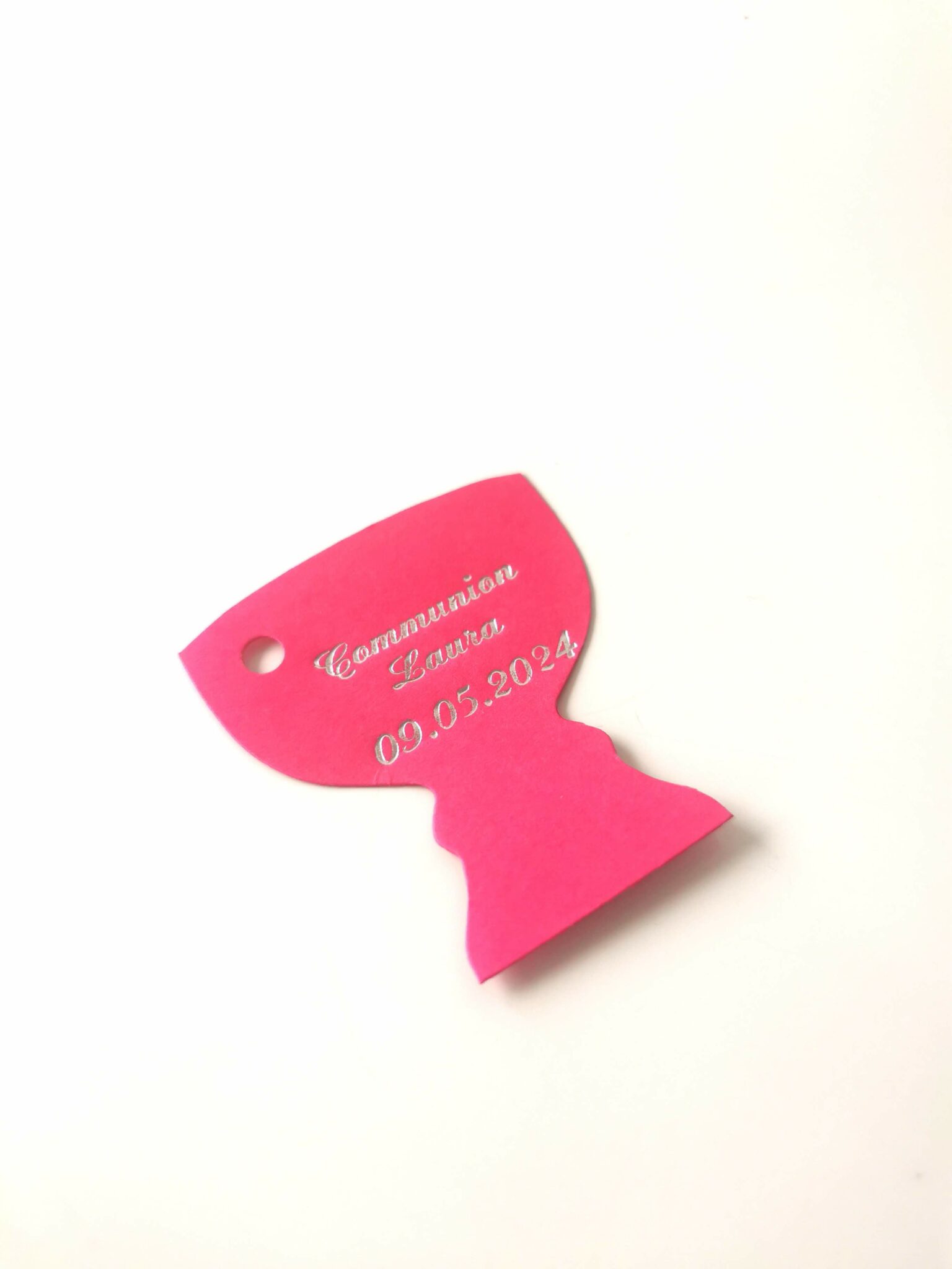 Étiquettes à dragées calice Fuchsia