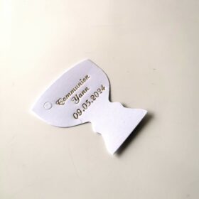 Etiquette dragées calice communion blanc