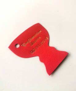 Etiquette dragees communion rouge calice