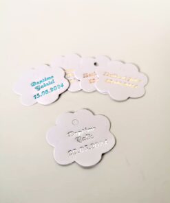 etiquette dragées fleur blanche