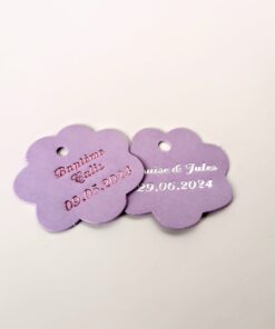 Etiquette dragées fleur