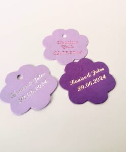 Etiquette dragées fleur